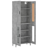 Hoge kast 69,5x34x180 cm bewerkt hout betongrijs - AllerleiShop