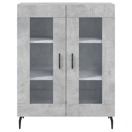 Hoge kast 69,5x34x180 cm bewerkt hout betongrijs - AllerleiShop