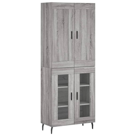 Hoge kast 69,5x34x180 cm bewerkt hout grijs sonoma eikenkleurig - AllerleiShop