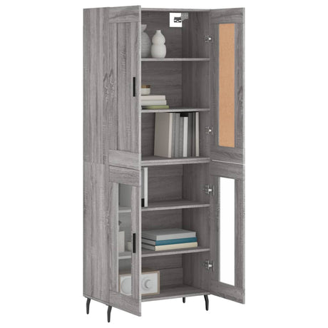 Hoge kast 69,5x34x180 cm bewerkt hout grijs sonoma eikenkleurig - AllerleiShop