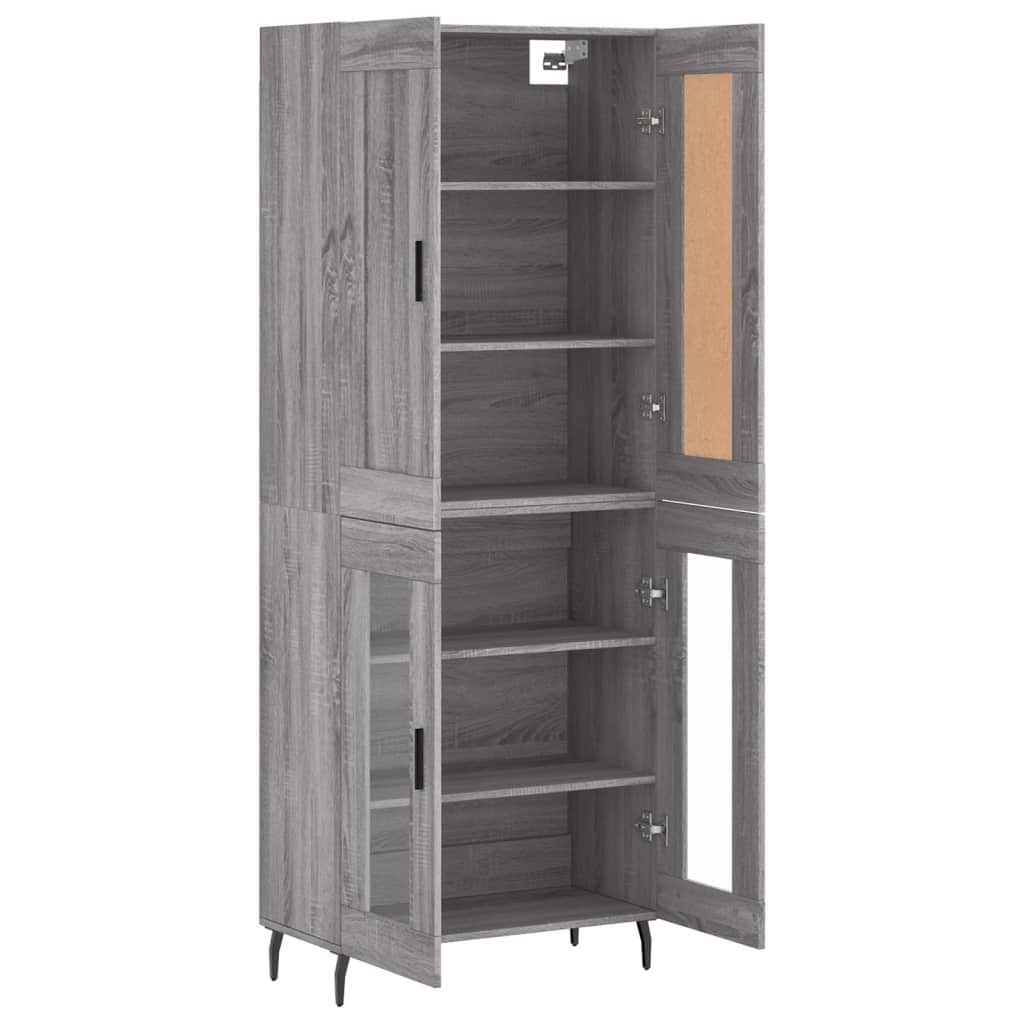 Hoge kast 69,5x34x180 cm bewerkt hout grijs sonoma eikenkleurig - AllerleiShop