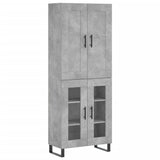 Hoge kast 69,5x34x180 cm bewerkt hout betongrijs - AllerleiShop