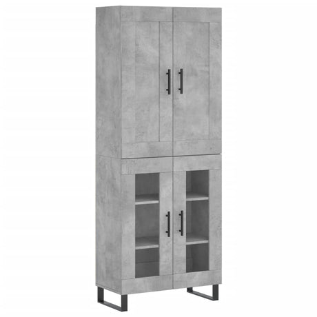 Hoge kast 69,5x34x180 cm bewerkt hout betongrijs - AllerleiShop