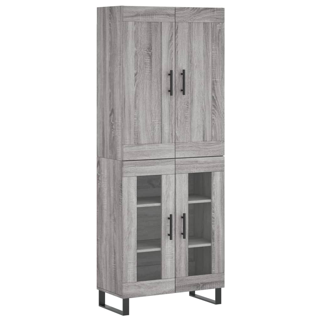 Hoge kast 69,5x34x180 cm bewerkt hout grijs sonoma eikenkleurig - AllerleiShop