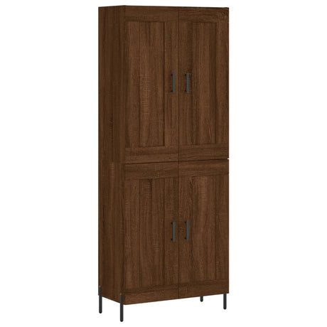 Hoge kast 69,5x34x180 cm bewerkt hout bruin eikenkleur - AllerleiShop