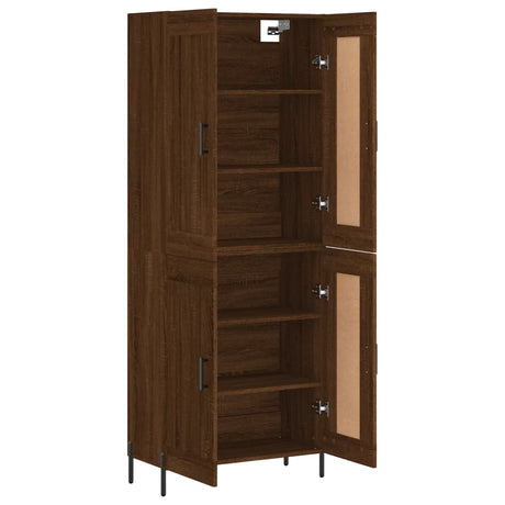 Hoge kast 69,5x34x180 cm bewerkt hout bruin eikenkleur - AllerleiShop