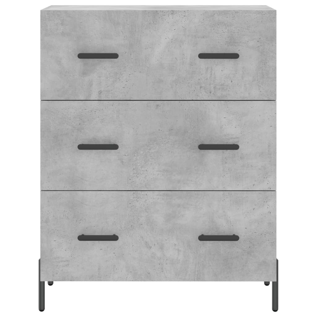 Hoge kast 69,5x34x180 cm bewerkt hout betongrijs - AllerleiShop