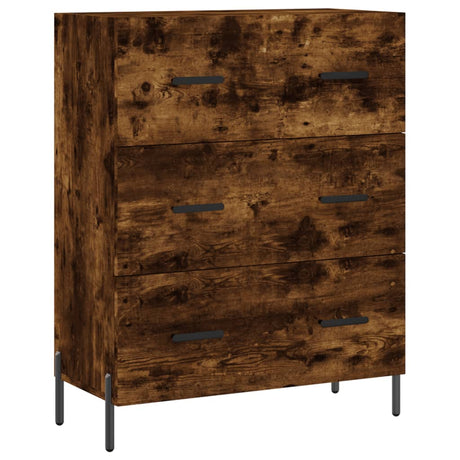 Hoge kast 69,5x34x180 cm bewerkt hout gerookt eikenkleurig - AllerleiShop