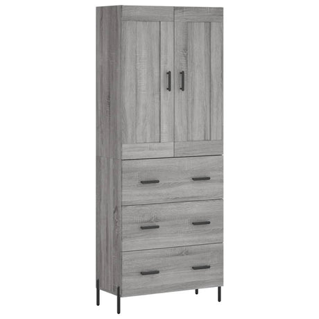 Hoge kast 69,5x34x180 cm bewerkt hout grijs sonoma eikenkleurig - AllerleiShop