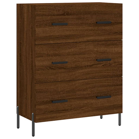 Hoge kast 69,5x34x180 cm bewerkt hout bruin eikenkleur - AllerleiShop