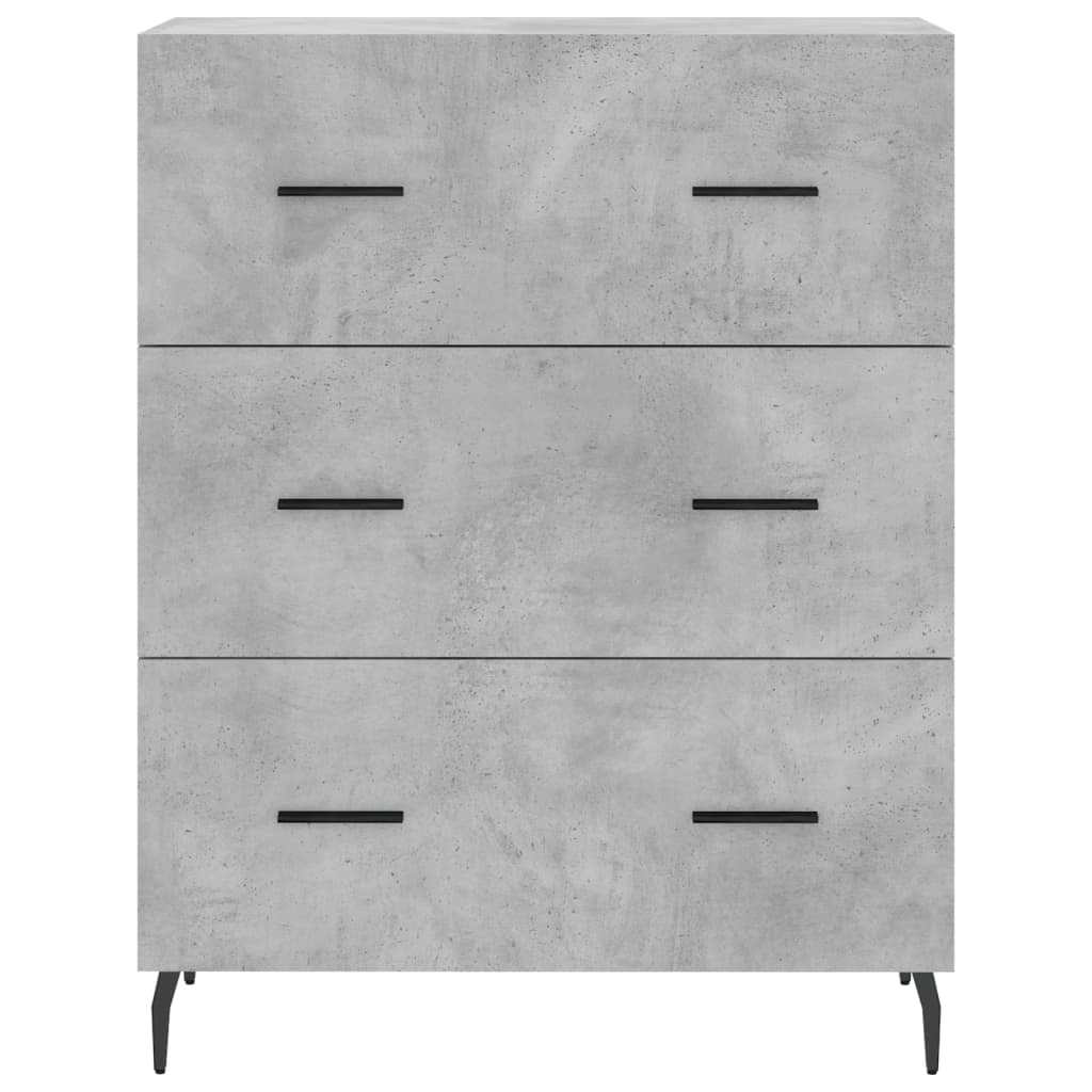 Hoge kast 69,5x34x180 cm bewerkt hout betongrijs - AllerleiShop