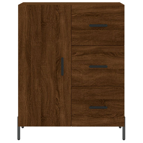 Hoge kast 69,5x34x180 cm bewerkt hout bruin eikenkleur - AllerleiShop