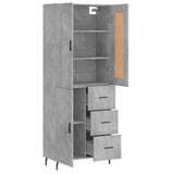 Hoge kast 69,5x34x180 cm bewerkt hout betongrijs - AllerleiShop