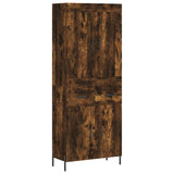 Hoge kast 69,5x34x180 cm bewerkt hout gerookt eikenkleurig - AllerleiShop