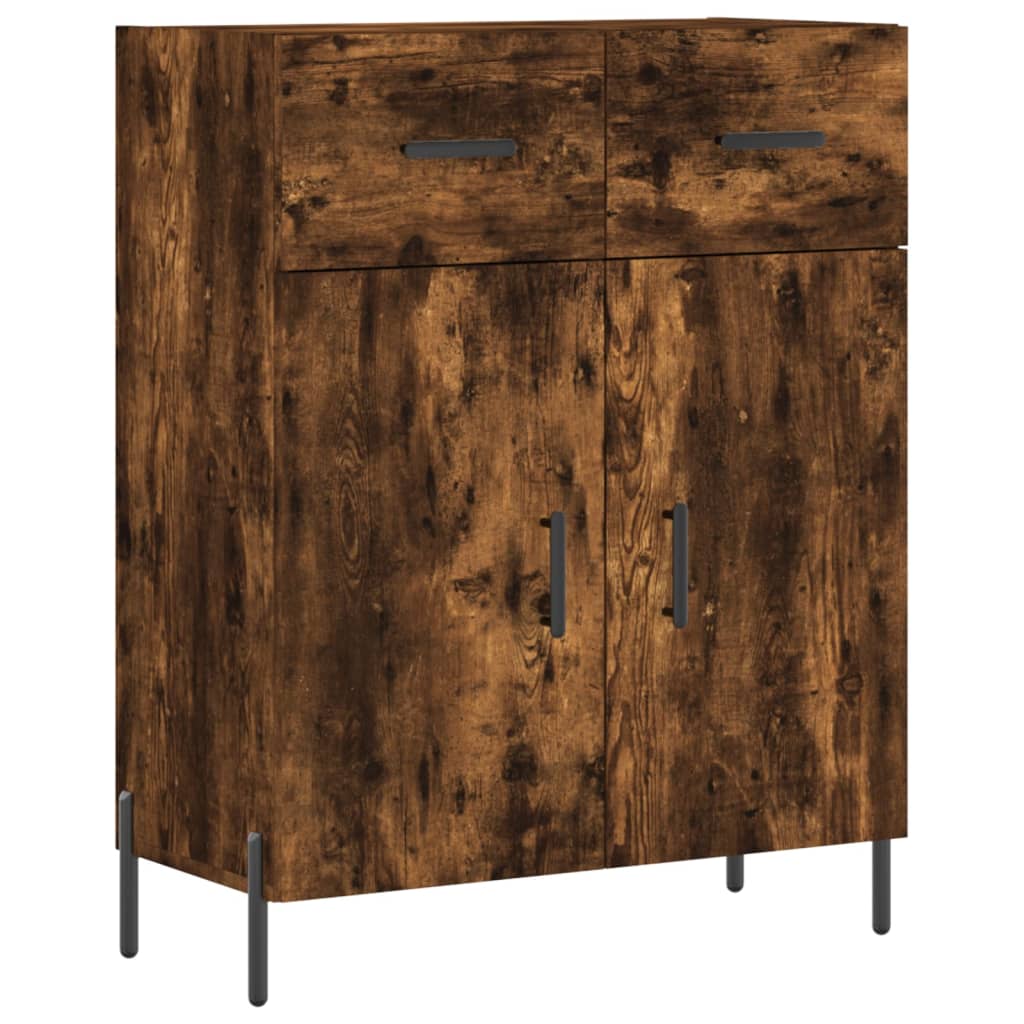 Hoge kast 69,5x34x180 cm bewerkt hout gerookt eikenkleurig - AllerleiShop