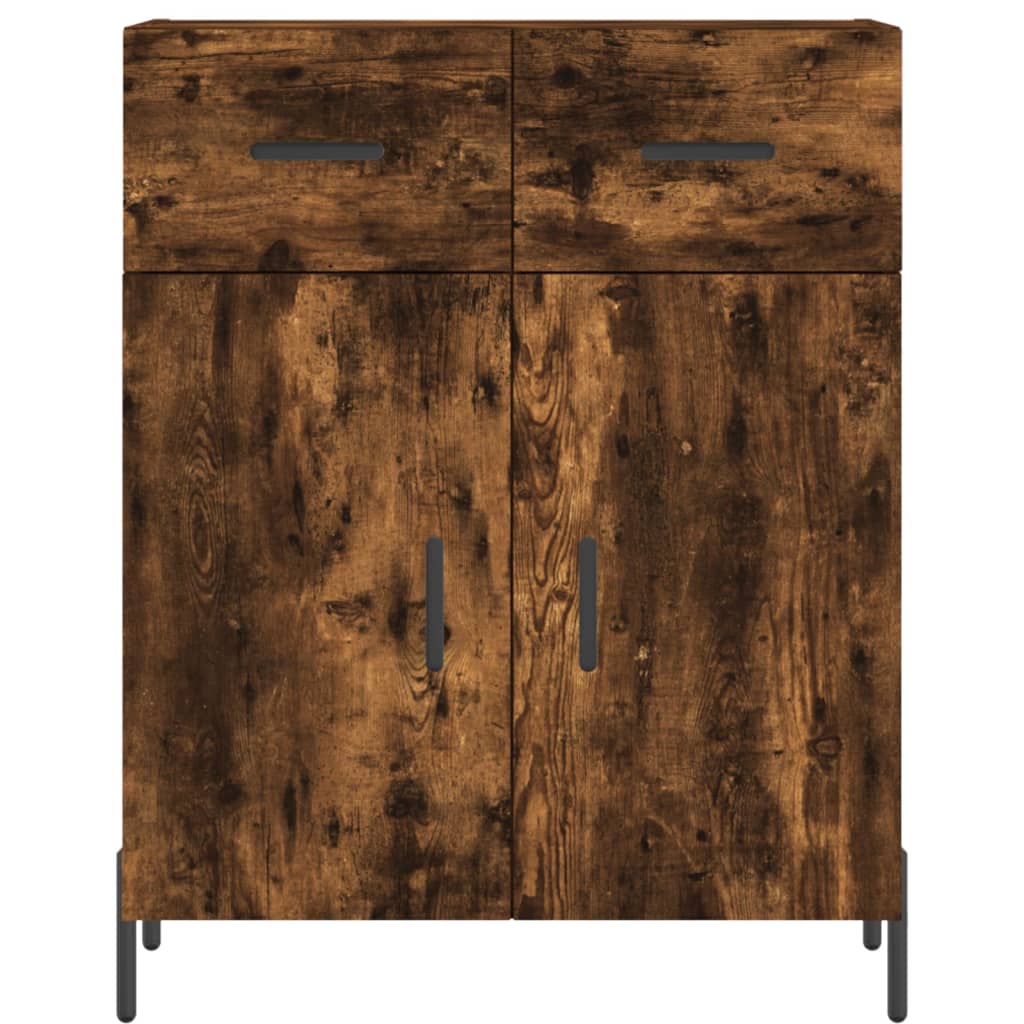 Hoge kast 69,5x34x180 cm bewerkt hout gerookt eikenkleurig - AllerleiShop