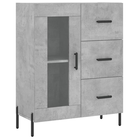 Hoge kast 69,5x34x180 cm bewerkt hout betongrijs - AllerleiShop