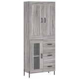 Hoge kast 69,5x34x180 cm bewerkt hout grijs sonoma eikenkleurig - AllerleiShop