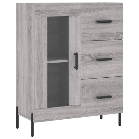 Hoge kast 69,5x34x180 cm bewerkt hout grijs sonoma eikenkleurig - AllerleiShop