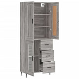 Hoge kast 69,5x34x180 cm bewerkt hout grijs sonoma eikenkleurig - AllerleiShop