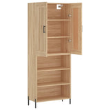 Hoge kast 69,5x34x180 cm bewerkt hout sonoma eikenkleurig - AllerleiShop