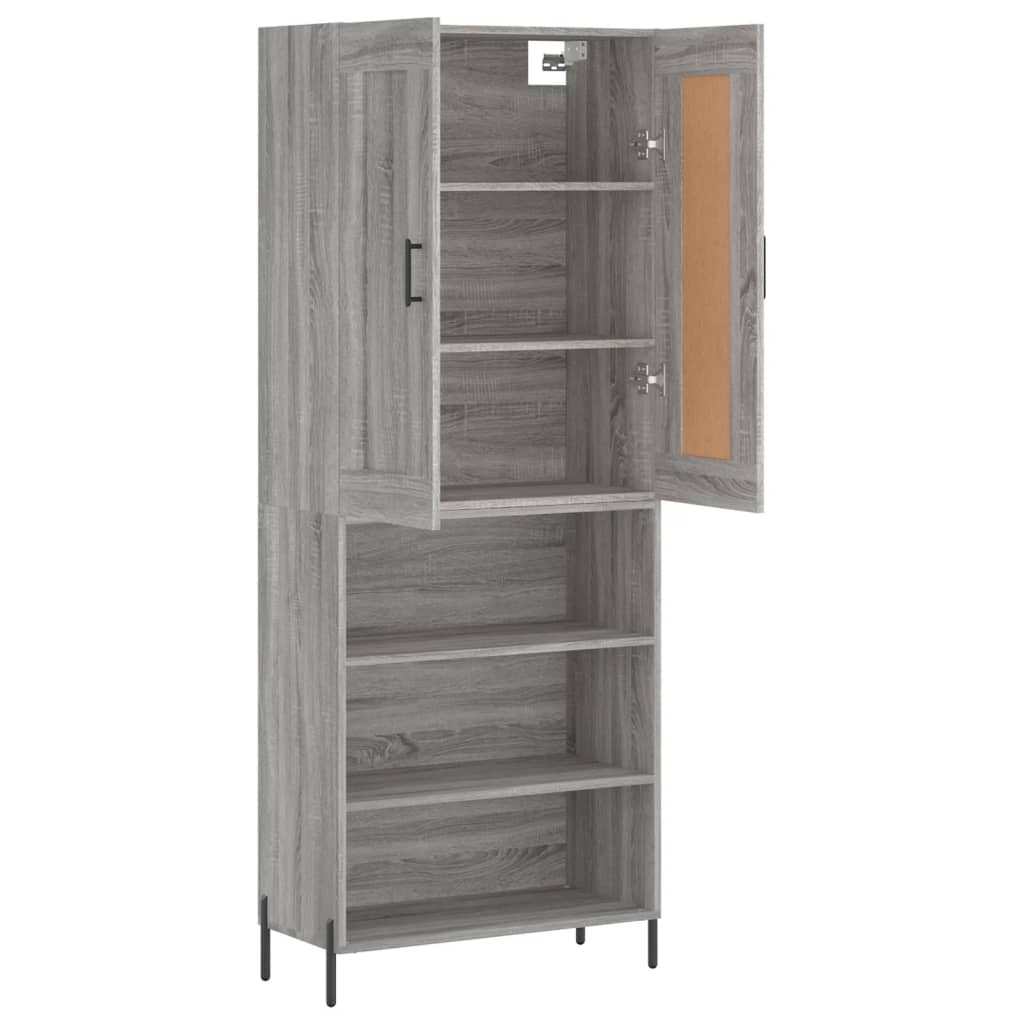 Hoge kast 69,5x34x180 cm bewerkt hout grijs sonoma eikenkleurig - AllerleiShop