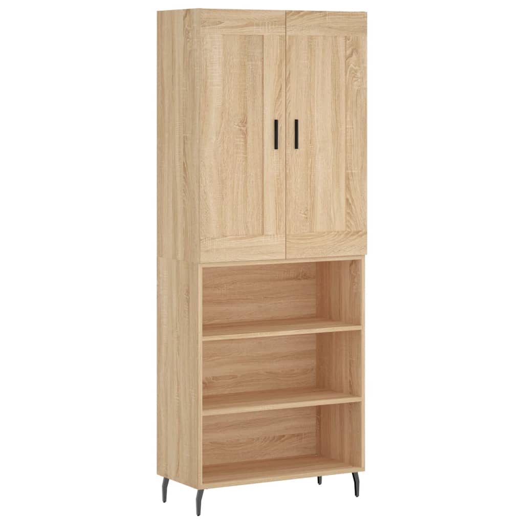 Hoge kast 69,5x34x180 cm bewerkt hout sonoma eikenkleurig - AllerleiShop