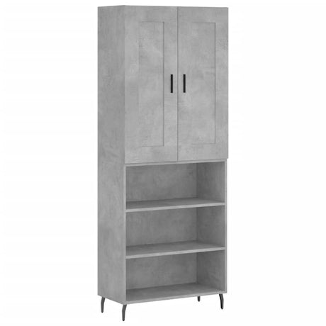 Hoge kast 69,5x34x180 cm bewerkt hout betongrijs - AllerleiShop