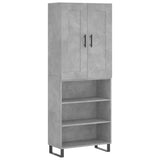 Hoge kast 69,5x34x180 cm bewerkt hout betongrijs - AllerleiShop