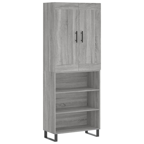 Hoge kast 69,5x34x180 cm bewerkt hout grijs sonoma eikenkleurig - AllerleiShop