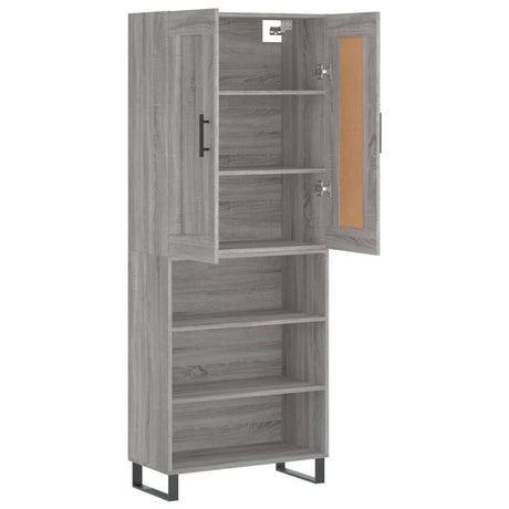 Hoge kast 69,5x34x180 cm bewerkt hout grijs sonoma eikenkleurig - AllerleiShop