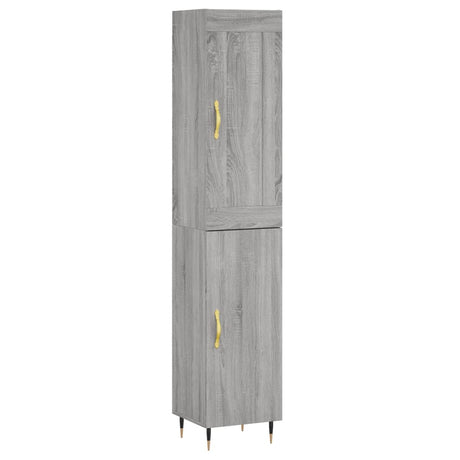 Hoge kast 34,5x34x180 cm bewerkt hout grijs sonoma eikenkleurig - AllerleiShop