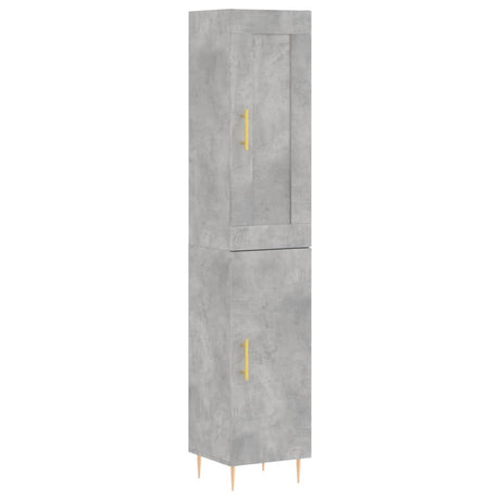 Hoge kast 34,5x34x180 cm bewerkt hout betongrijs - AllerleiShop