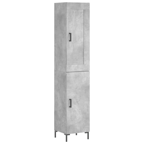 Hoge kast 34,5x34x180 cm bewerkt hout betongrijs - AllerleiShop