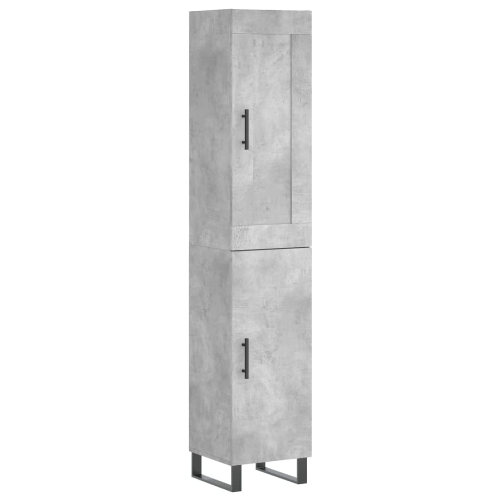 Hoge kast 34,5x34x180 cm bewerkt hout betongrijs - AllerleiShop