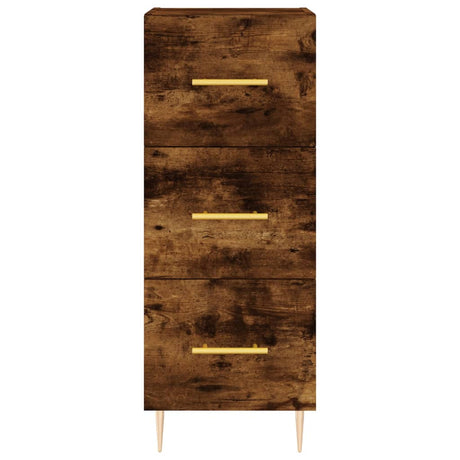 Hoge kast 34,5x34x180 cm bewerkt hout gerookt eikenkleurig - AllerleiShop