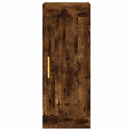 Hoge kast 34,5x34x180 cm bewerkt hout gerookt eikenkleurig - AllerleiShop