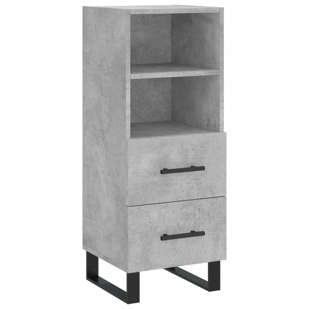 Hoge kast 34,5x34x180 cm bewerkt hout betongrijs - AllerleiShop