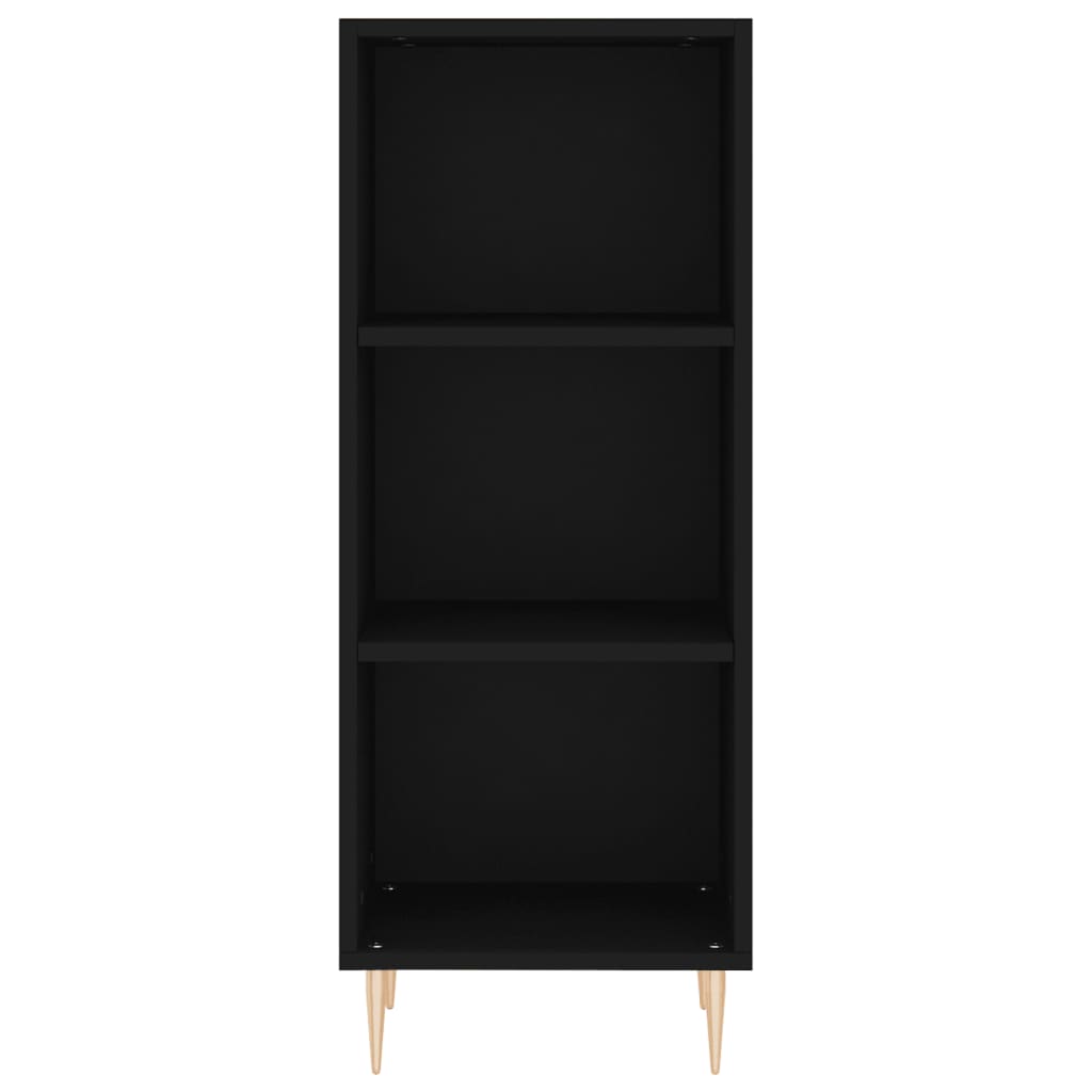 Hoge kast 34,5x34x180 cm bewerkt hout zwart - AllerleiShop