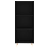 Hoge kast 34,5x34x180 cm bewerkt hout zwart - AllerleiShop