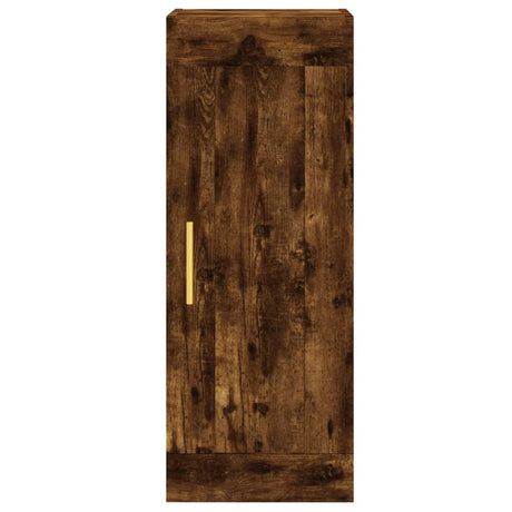 Hoge kast 34,5x34x180 cm bewerkt hout gerookt eikenkleurig - AllerleiShop