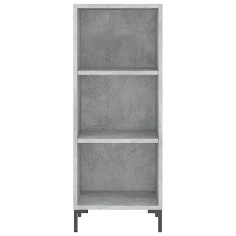 Hoge kast 34,5x34x180 cm bewerkt hout betongrijs - AllerleiShop