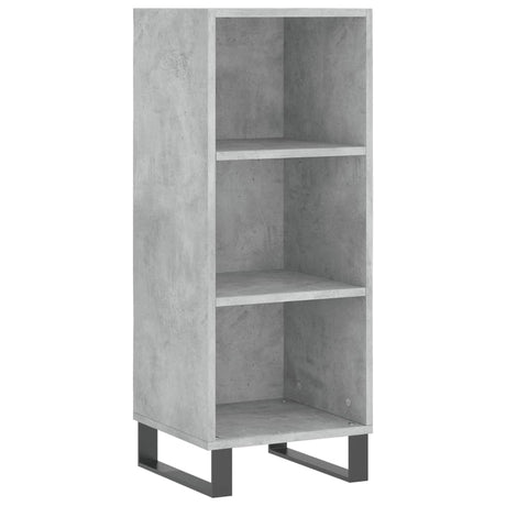 Hoge kast 34,5x34x180 cm bewerkt hout betongrijs - AllerleiShop