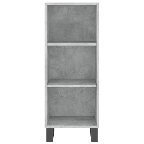 Hoge kast 34,5x34x180 cm bewerkt hout betongrijs - AllerleiShop