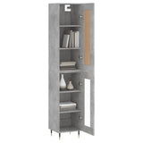 Hoge kast 34,5x34x180 cm bewerkt hout betongrijs - AllerleiShop