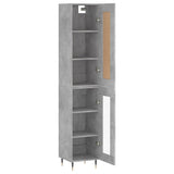 Hoge kast 34,5x34x180 cm bewerkt hout betongrijs - AllerleiShop