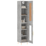 Hoge kast 34,5x34x180 cm bewerkt hout betongrijs - AllerleiShop