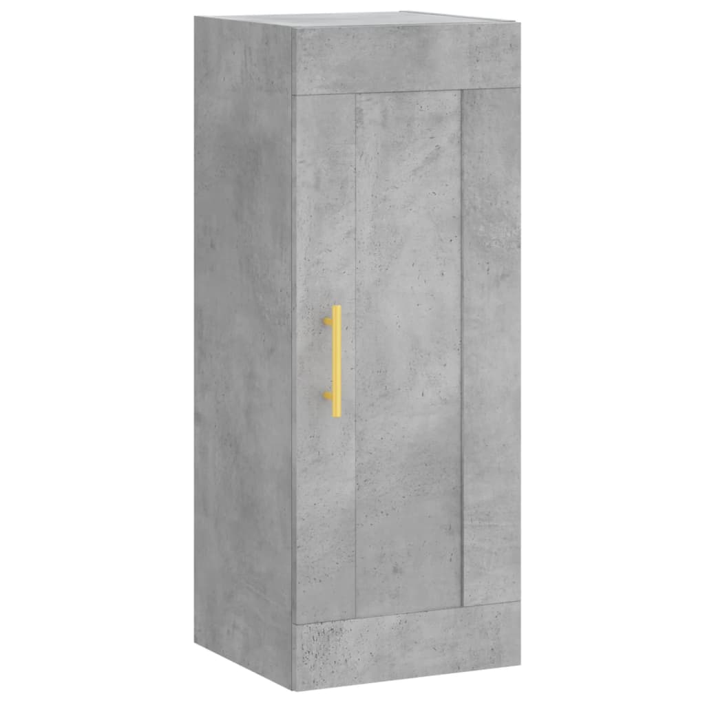 Hoge kast 34,5x34x180 cm bewerkt hout betongrijs - AllerleiShop