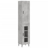 Hoge kast 34,5x34x180 cm bewerkt hout betongrijs - AllerleiShop