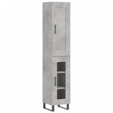 Hoge kast 34,5x34x180 cm bewerkt hout betongrijs - AllerleiShop